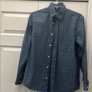 Eddie Bauer Blue Plaid Casual Button Down Shirt